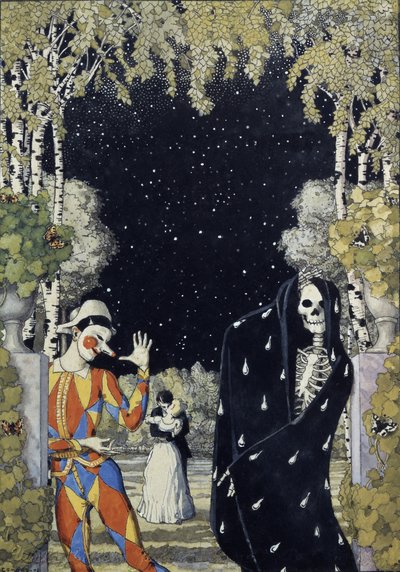 Harlequin and Death ، 1907 بواسطة كونستانتين أندرييفيتش سوموف