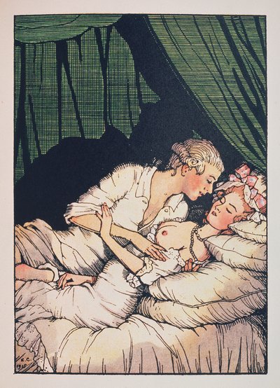 رسم توضيحي لـ "Le Livre de la Marquise" لـ Franz Blei (رسم توضيحي لكتاب Marquise بقلم Franz Blei) (مركيز ، عاريات ، مستلقية على السرير مع عشيقها) - عمل كونستانتين (كونستانتين) أندرييفيتش سوموف (1869- 1939) ، والحفر بواسطة كونستانتين أندرييفيتش سوموف