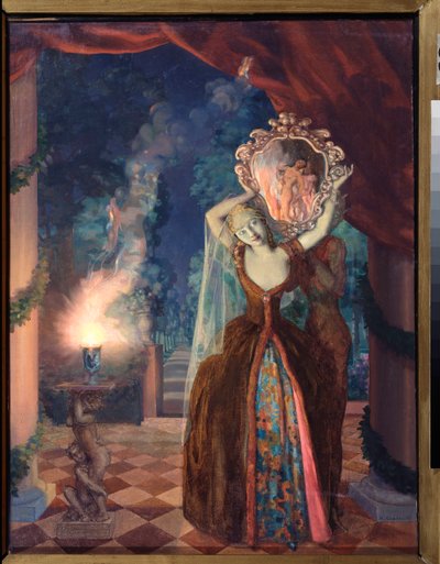 لا ماجي (السحر) - لوحة لكونستانتين (كونستانتين) أندرييفيتش سوموف (1869-1939) بواسطة كونستانتين أندرييفيتش سوموف