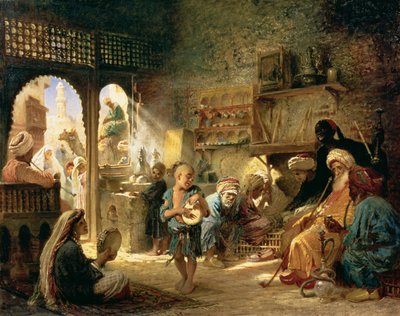 مقهى في القاهرة ، سبعينيات القرن التاسع عشر بواسطة Konstantin Egorovich Makovsky