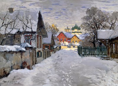 Winter night, a corner of Pskov بواسطة كونستانتين إيفانوفيتش جورباتوف