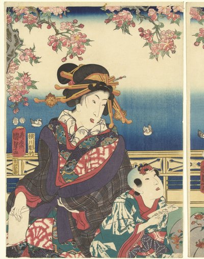 الازدهار في الجبال على طول نهر سوميدا بواسطة Iseya Kanekichi