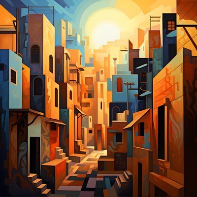 النمط التكعيبي في رسم المناظر الطبيعية الحضرية 4 بواسطة Kurt Heppke