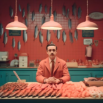 صورة سريالية لبائع سمك بولندي من الخمسينيات 2 بواسطة Kurt Heppke