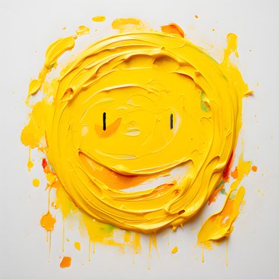 وجه مبتسم باللون الأصفر باللون impasto 2 بواسطة Kurt Heppke