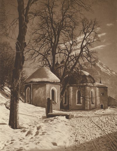كنيسة Loretto بالقرب من Oberstdorf ؛ كنيسة لوريتو بالقرب من أوبرستدورف (صورة b / w) بواسطة كيرت هيلشر