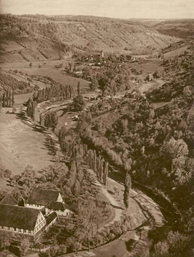 Rothenburg o d T، Taubertal؛ روتنبورغ أون ذا تاوبر ، وادي تاوبر (b / w photo) بواسطة كيرت هيلشر