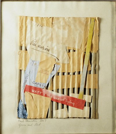Green and red (Green and Red) Collage by Kurt Schwitters (1887-1948) 1947 Private Collection بواسطة كيرت شويترز