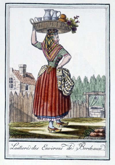 إمرأة حلابة من محيط بوردو - في "" Encyclopédie des voyages "بقلم J. Grasset St Sauveur ، Deron ، Paris بواسطة LF Labrousse