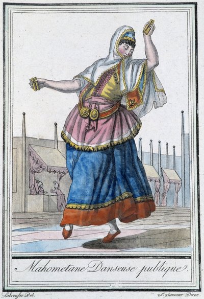 راقصة Mahometane العامة - في "Encyclopédie des voyages" بقلم J. Grasset St Sauveur ، محرر. ديروي ، باريس بواسطة LF Labrousse