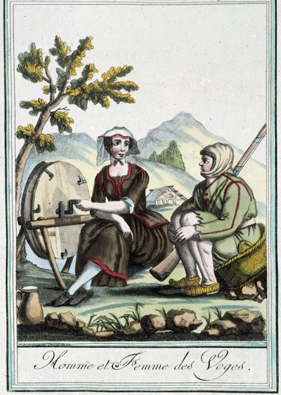 رجل وامرأة من فوج - في "" Encyclopédie des voyages "بقلم J. Grasset St Sauveur ، Deron ، Paris بواسطة LF Labrousse