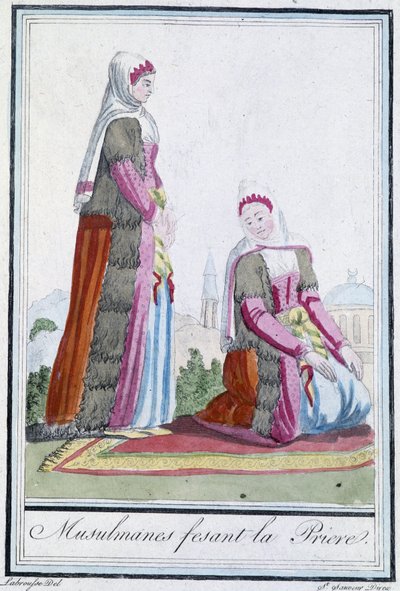 المسلمون في الصلاة - في "Encyclopédie des voyages" بقلم J. Grasset St Sauveur ، محرر. ديروي ، باريس بواسطة LF Labrousse
