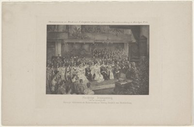 حفل زفاف الملكة فيلهلمينا والأمير هندريك ، 1901 مباركة رسمية لزواج ملكة هولندا فيلهلمينا وهيرتوغ هندريك فان مكلنبورغ (العنوان على الشيء) بواسطة ماري تن كيت