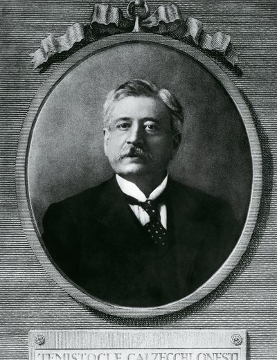 Portrait of Temistocle Calzecchi Onesti (1853-1922), Italian physicist and inventor, etching after photograph بواسطة ليلى (فنانة معاصرة) الشوا