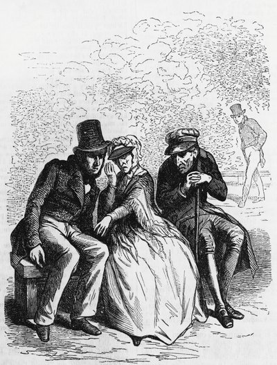 Illustration for Father Goriot, novel by Honore de Balzac (1799-1850) from multi-volume collection entitled Human Comedy, engraving by Laisne بواسطة لايسن لايسن