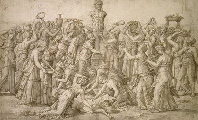 التضحية ل Priapus ، 1540 (القلم و bistre) بواسطة لامبرت لومبارد