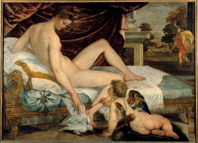 Venus et l'Amour (Venus and Cupid) لوحة لامبرت سوستريس (1515-1568) ، حوالي 1550 - ألوان زيتية على قماش - الشمس: 1،32 × 1،84 مترًا - - فينوس وكوبيد. لوحة لامبرت سوستريس (1515-1568) ، حوالي 1550. ألوان زيتية على قماش ، 1.32 × 1.84 م. متحف اللوفر ، باريس بواسطة لامبرت سوستريس