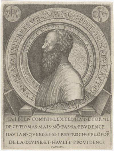 عالم فقه اللغة Portret van Thomas van Ravenna بواسطة Lambertus Suavius