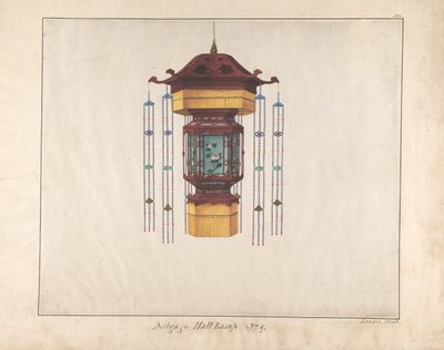 تصميم لمصباح القاعة رقم 9 ، كاليفورنيا. 1845. بواسطة لامكوا