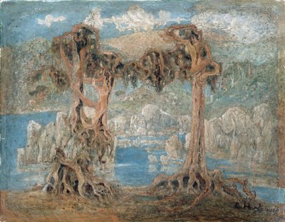أشجار مقطوعة على شاطئ البحر "منظر طبيعي" ، النرويج - رسم لارس هيرترفيغ (1830-1902) 1902 المتحف الوطني للفنون ، أوسلو ، النرويج بواسطة لارس هيرترفيج