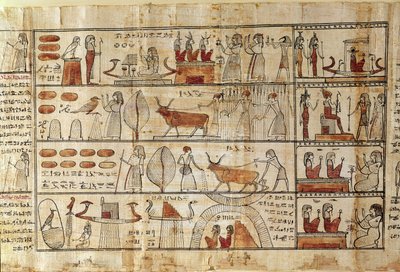 مشاهد زراعية ، تفاصيل من كتاب موتى تسيخون (ورق البردي) بواسطة العصر المتأخر المصري