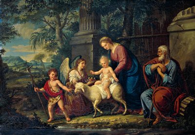 العائلة المقدسة مع القديس يوحنا المعمدان لاتانزيو كويرينا (1768-1853). بواسطة لاتانزيو كويرينا