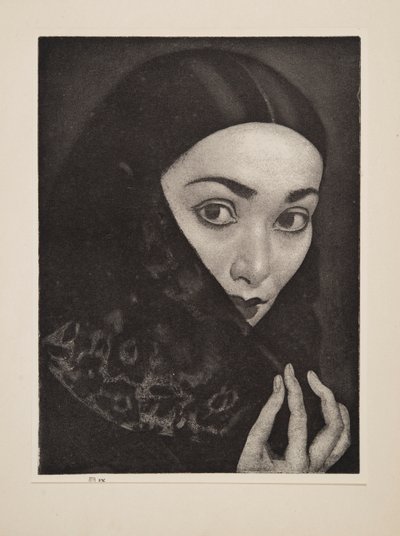 سيدة مع شال ، حانة. 1926. بواسطة لورا نايت