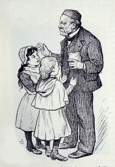 صورة لويس باستور (1822-1895) ، الكيميائي والفيزيائي الفرنسي وهو يقدم الحلويات لأطفال المعهد. رسم لوسيان لوران جسيل (لوران جسيل) (1860-1944). الدكتور بواسطة لوران لوسيان جسيل
