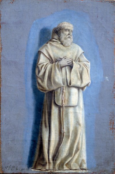 Saint Francois de Paule (1416-1507), founder of the Order of Minimes Painting with camaieu on canvas by Laurent de La Hyre (1606-1656) 17th century Sun. 0,36 x 0,23 m Paris. Louvre Museum بواسطة لوران دي لا هير