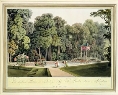 الجناح الصيني في حدائق لاكسنبرج ، فيينا ، محفور من قبل يوهان زيغلر (c.1750-c.1812) بواسطة لورانس جانشا