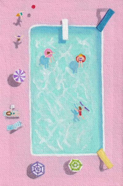 حوض سباحة مامي، 2025 (أكريليك على قماش) بواسطة 