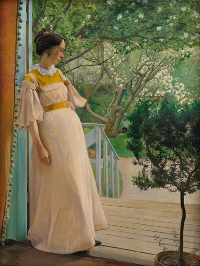 في باب الحديقة. زوجة الفنان 1897. بواسطة خاتم Andersen من Laurit