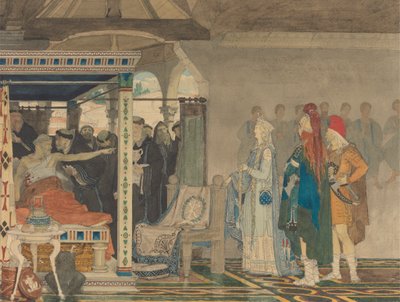 Fredegonda في فراش الموت في Praetextatus بواسطة Lawrence Alma Tadema