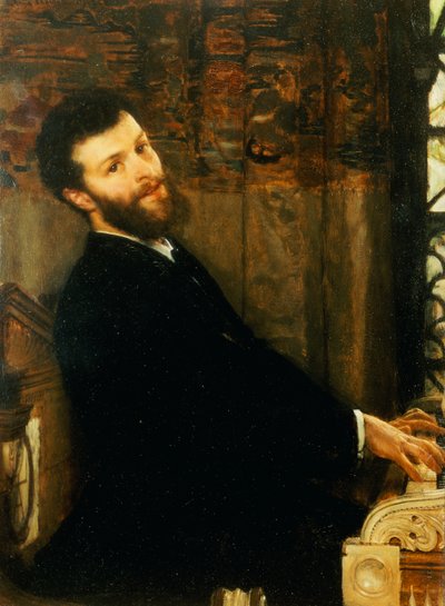 صورة المغني جورج هينشل وهو يعزف على البيانو ألما تاديما ، تاونشند هاوس ، 1879 بواسطة لورنس ألما تاديما