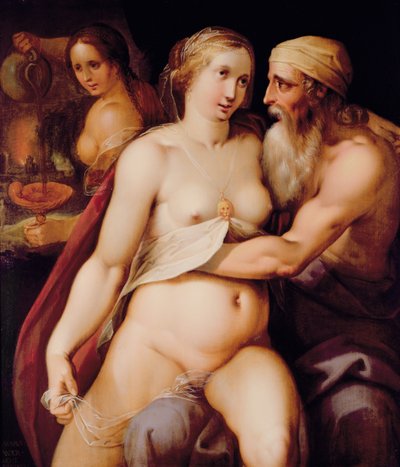 لوط وبناته بواسطة Lazarus van der Borcht