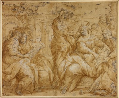 النساء اللاتي ينظرن إلى الأقراص الدينية بواسطة لازارو بالدي