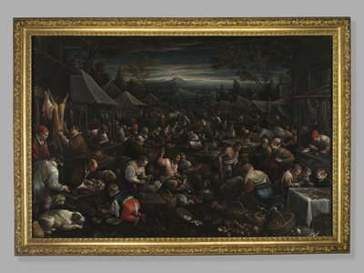 سوق صغير ، c.1580-82 بواسطة لياندرو دا بونتي باسانو