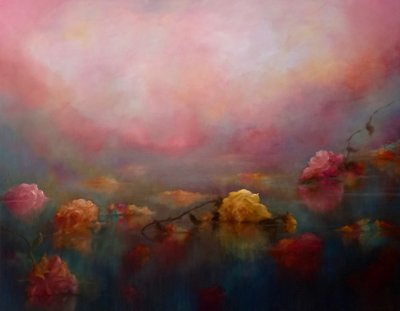 الورود المنجرفة، 2025 (زيت على قماش) بواسطة لي كامبل