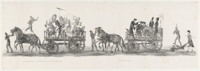 خمس كليات وترقية عامة ، 1835 التمثيل الرمزي للكليات الخمس / الترويج العام (العنوان على الكائن) وكانت العروض المنفصلة التي قدمها المسيرة التي أقامها صاحب السمو الملكي. طلاب مدرسة Leidsche Hoogeschool في 9 فبراير: 1 بواسطة ليندرت سبرينغر (أنا)