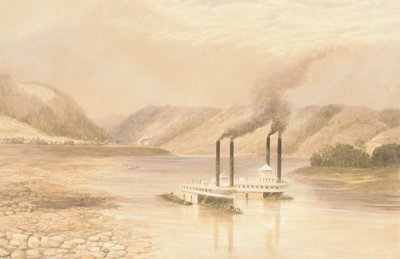 نهر أوهايو بالقرب من ويلنج ، فيرجينيا الغربية ، 1859-60. بواسطة لوفيفر جيمس كرانستون