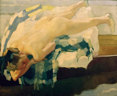 أنثى عارية في القارب بواسطة Leo Putz