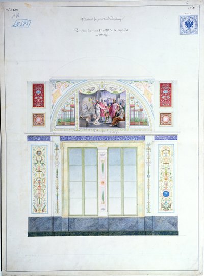 تصميم جدارية للديرميتاج ، سانت بطرسبرغ ، c.1840 بواسطة ليو فون كلينزي