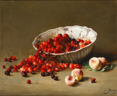 وعاء من الكرز ، c.1900 بواسطة Leon Alfred Benoit
