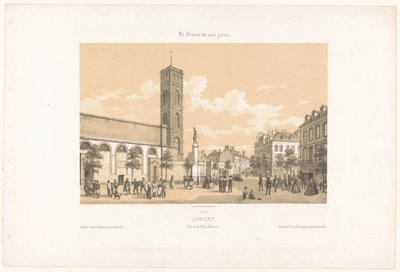 منظر لمكان بيسون في لوريان لوريان. Vue de la place Bisson (العنوان على الكائن) فرنسا المعاصرة (عنوان المسلسل) La France de nos jours (عنوان السلسلة على الكائن) بواسطة فريك فرير