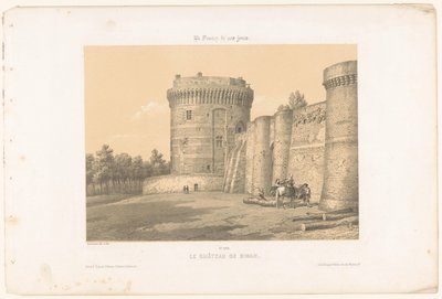منظر لأحد أبراج قلعة دينان لو شاتو دي دينان (العنوان على الكائن) فرنسا المعاصرة (عنوان المسلسل) La France de nos jours (عنوان السلسلة على الكائن) بواسطة ليون أوغست أسلينو