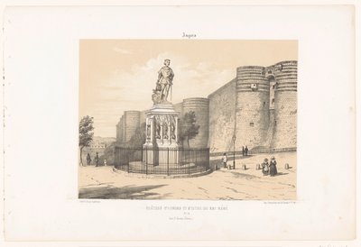 منظر لتمثال رينيه الأول من أنجو وقلعة أنجيه أنجيه. Château d