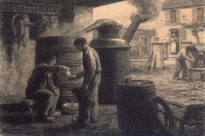 التقطير Les Degustateurs d "Eau-de-Vie-de Marc or L" Alambic، c.1872 بواسطة ليون أوغسطين ليرميت