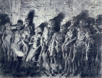 The Vault of Mummies أو Skeletons from St. Michael&39;s Tower، Bordeaux، 1885 (فحم على ورق) بواسطة ليون أوغسطين ليرميت