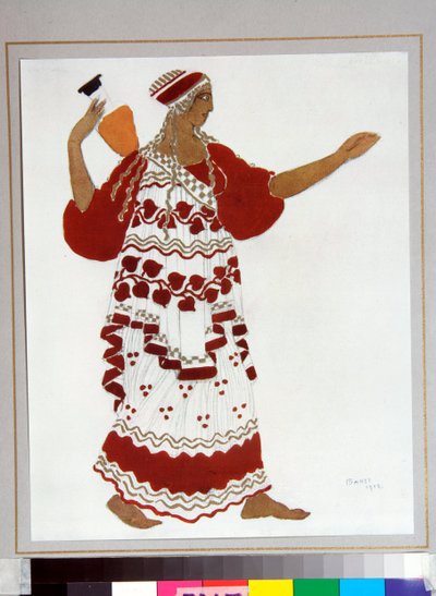 باليه روس: زي "حورية" من تصميم ليون باكست (1866-1924) لباليه "لابريس ميدي ديون فاون" لكلود ديبوسي بواسطة ليون باكست