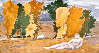 كلو مهجور ، تصميم لإنتاج راقصات الباليه رافيل دافنيس وكلوي ، 1910-1911 بواسطة ليون باكست
